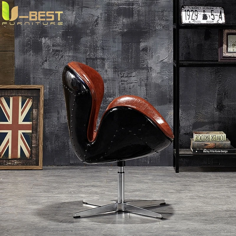 Living Room Chairs Vintage Retro Aluminum Lounge Fauteuils De Salon Armchair Cadeiras Sala Estar Fauteuil Design Furniture