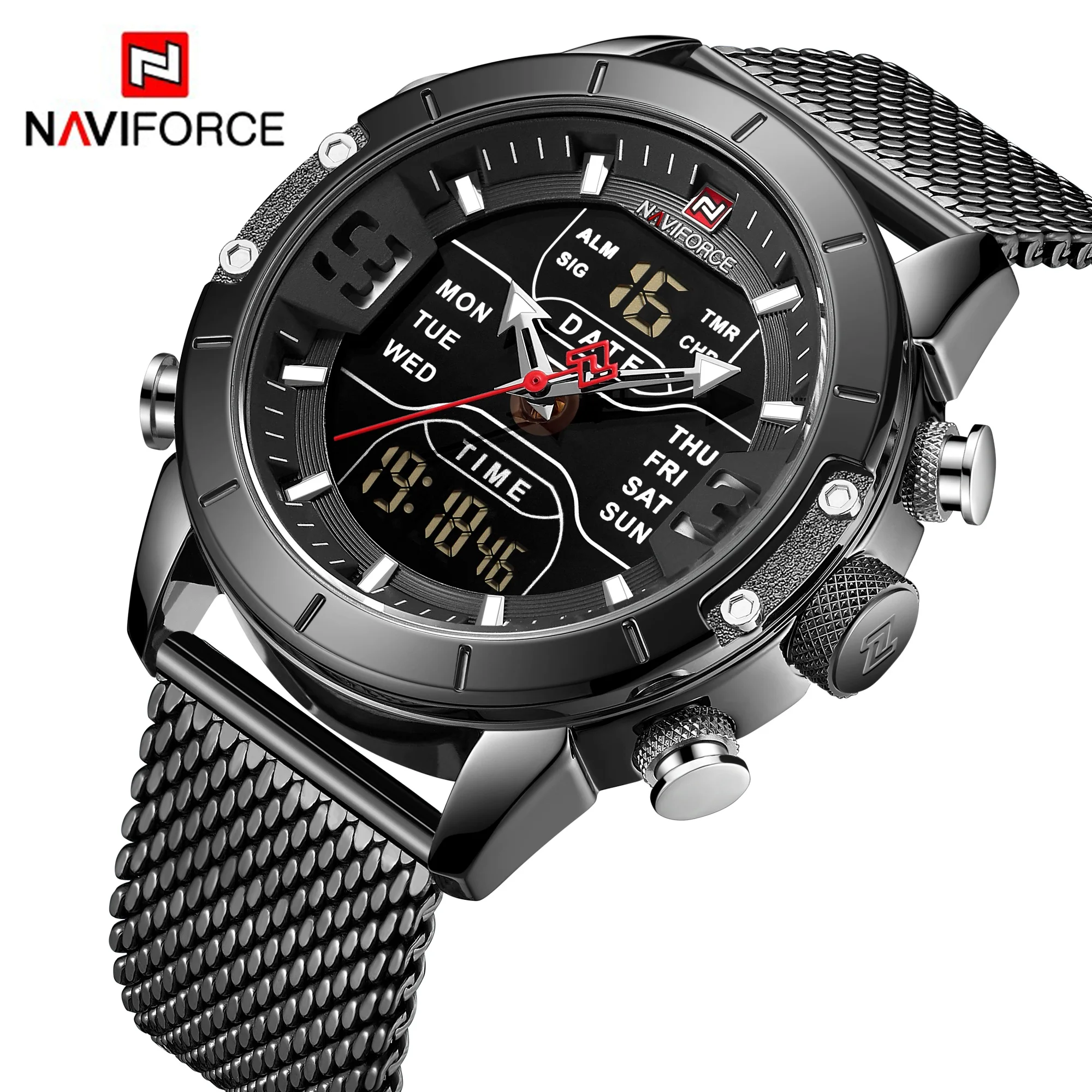 naviforce 9153 BEBE relogio masculino black color 2020 hot sale relojes hombre watches men wrist analog digital wrist watch