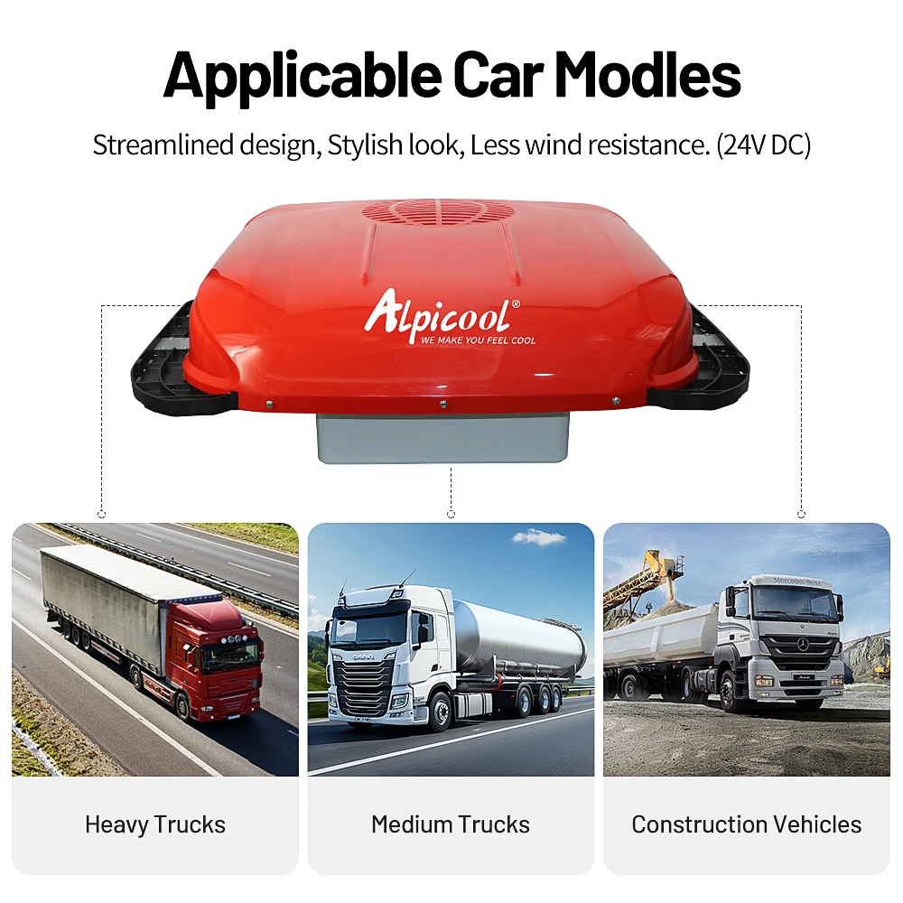 Alpicool parking air conditioner 24V DC rotor compressor electric fast cooling Air Conditioner for truck Engineering vehicle