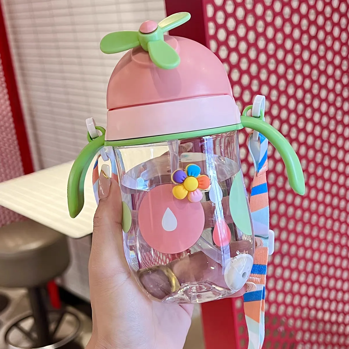 Wholesale high quality PC 350ml Cartoon Sippy Cup baby feeding bottle