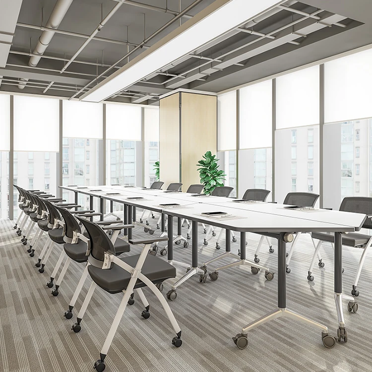  Wholesale Modern Metal Mobile Wooden Schools Meeting Conference Room Foldable Training Table Desks