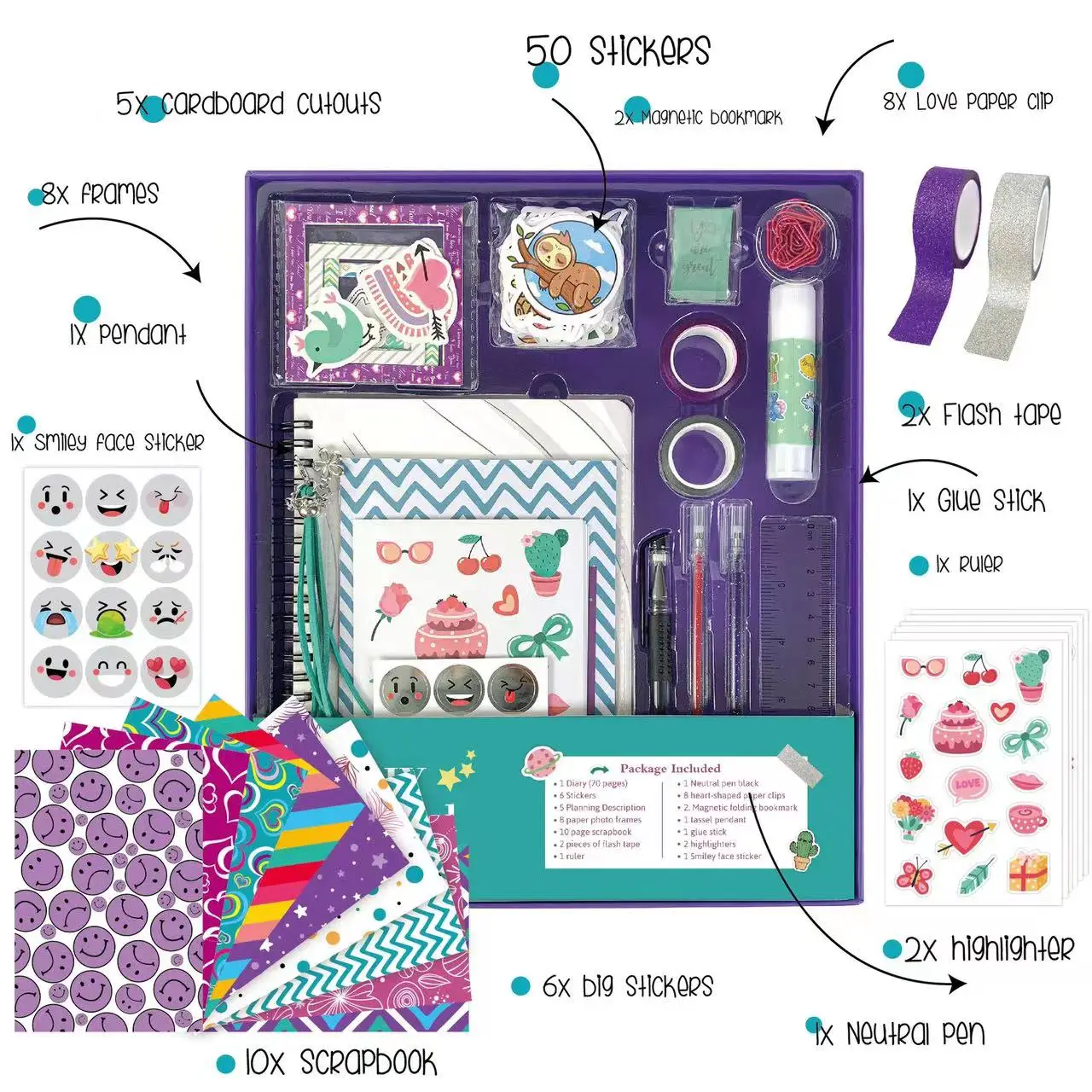 2024 Wholesale Popular Hot Sell cartoon anime kids boys girls school supplies stationery set