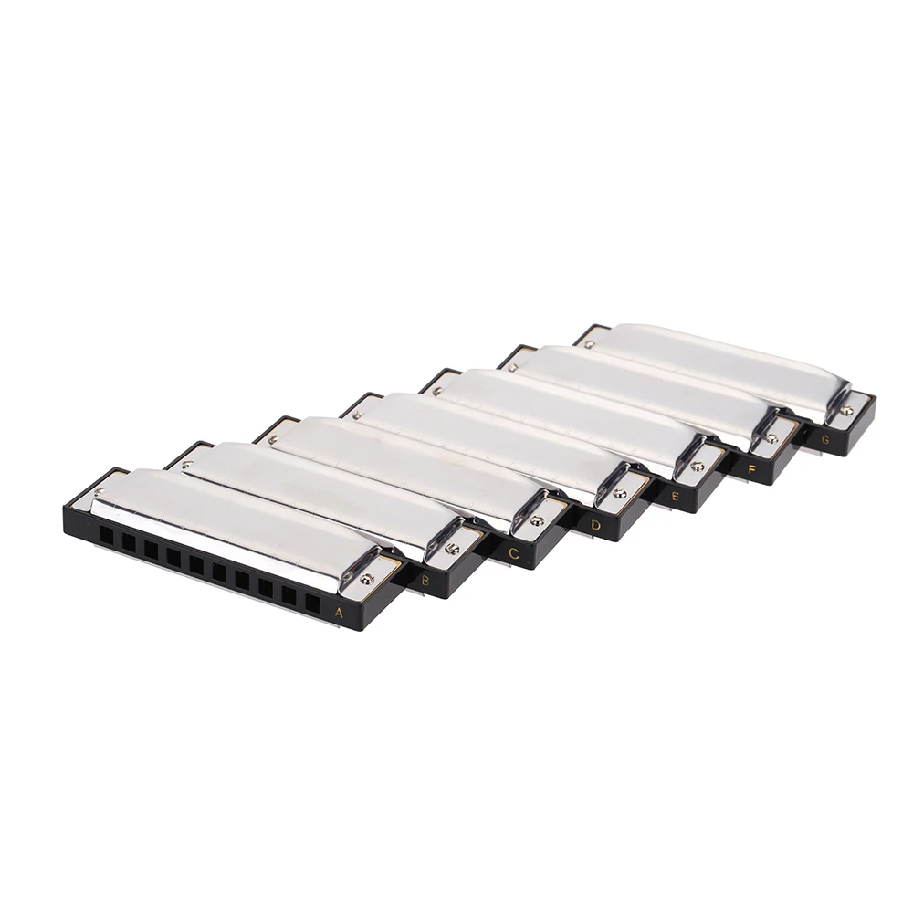  Swan Гармоника 10 отверстий арфа Blues Harp диатонический гармоника набор с 7 шт (A-G) изысканный