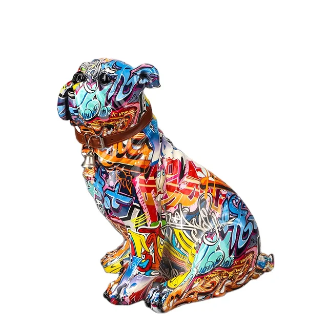 Европейский стиль, индивидуальный цвет, французский бульдог, поделки из смолы, смешная скульптура животного, Современный домашний декор, художественная статуя собаки
