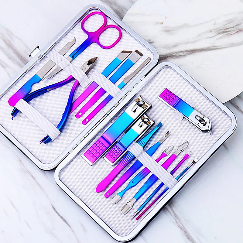 15 шт. профессиональные мужские женские маникюрный набор из нержавеющей стали стальные нержавеющие ногтевые клипперы инструменты подарок набор для маникюра/педикюра