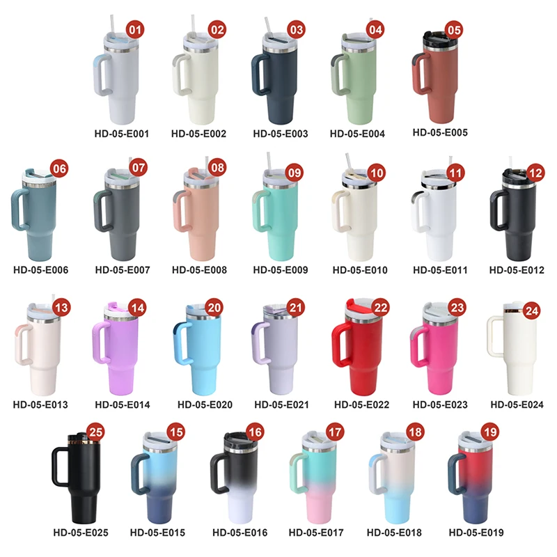 OEM простая 40 oz двойная Изолированная кофейная кружка из нержавеющей стали чашка стакана с соломой