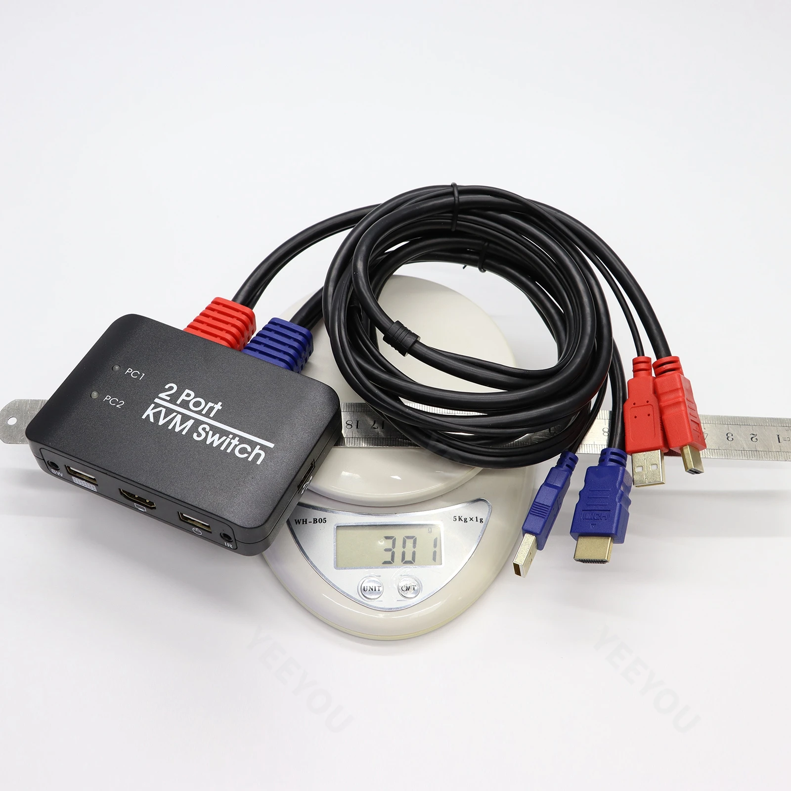 4k Kvm Switch HDMl 2.0 2 Ports Usb Keyboard Video Mouse Auto Switch For Tv/Pc Projector Monitor Game Consoles