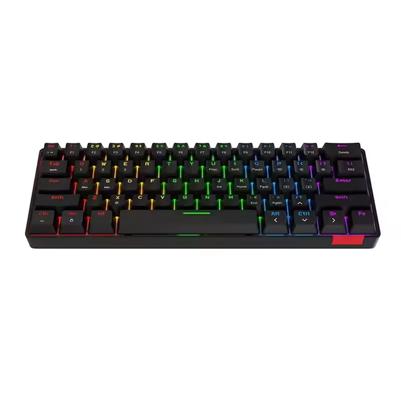 RGB Проводная игровая клавиатура с горячей сменой PBT клавишные колпачки линейный переключатель компактная механическая 61 клавишами