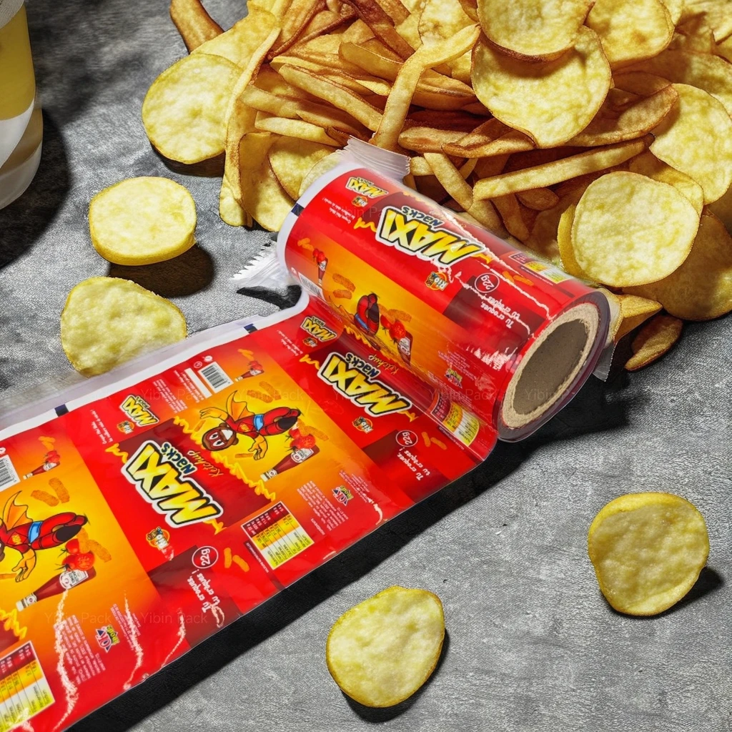 Food Grade OPP/CPP Plastic Film Roll Stock Snack Chips Wrap potatoes chips packing bags Custom Plastic Laminated Film