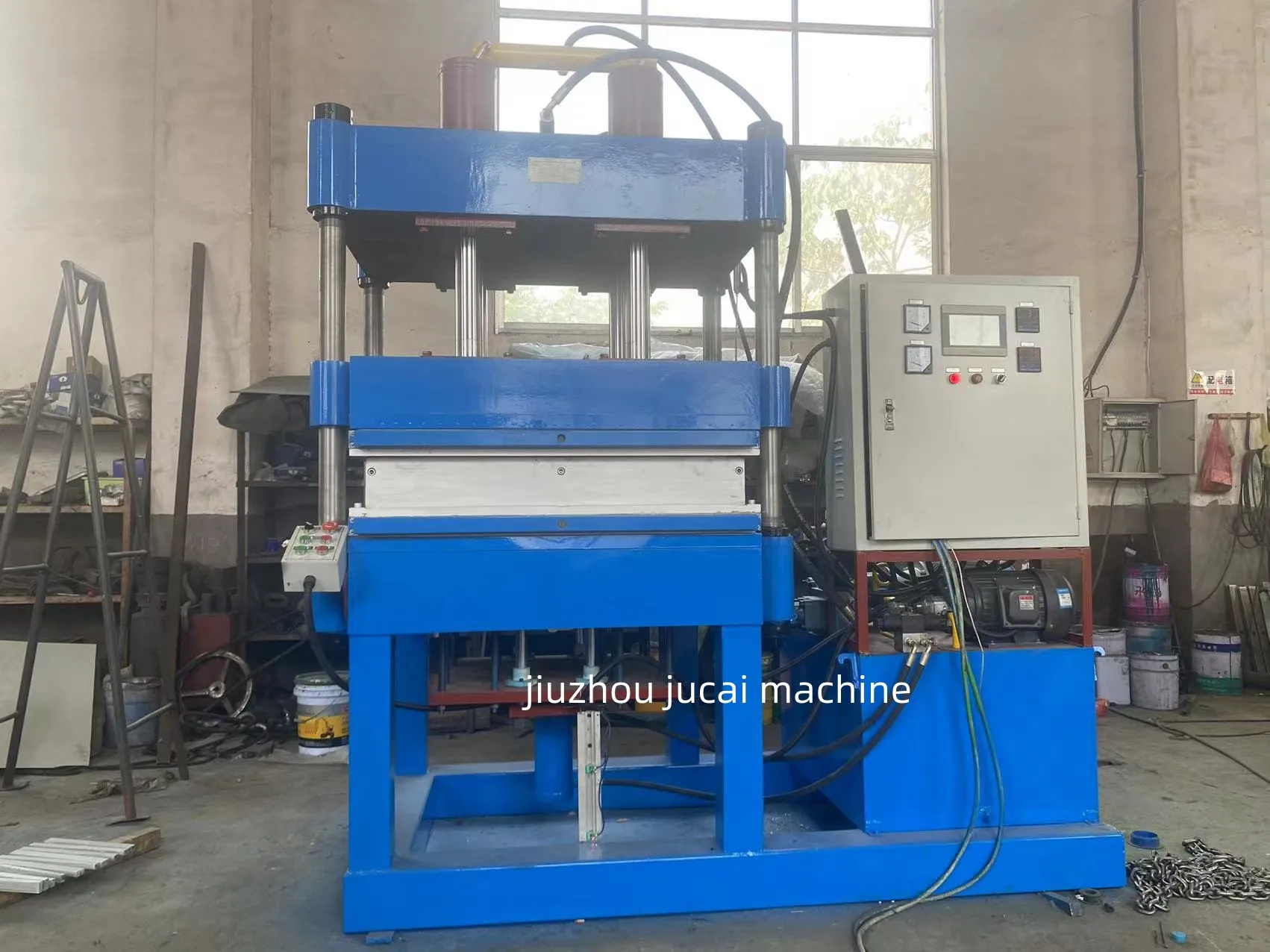Fully automatic vulcanizing machine for rubber floor tiles , crumb rubber press machines