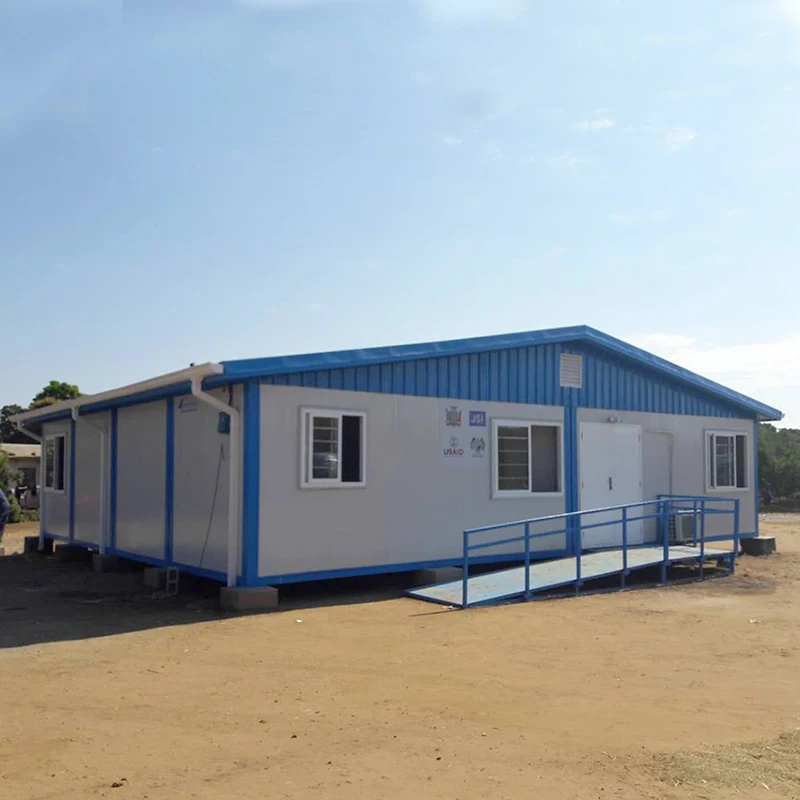 Prefabricated prefab houses China mobile demountable container homes frame 40ft flatpack portable shed slope roof office housing