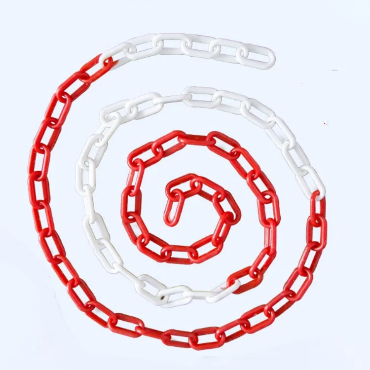 6mm 8mm 10mm Road Warning Plastic Chain Safety Traffic Yellow Black Barrier Link for Cones