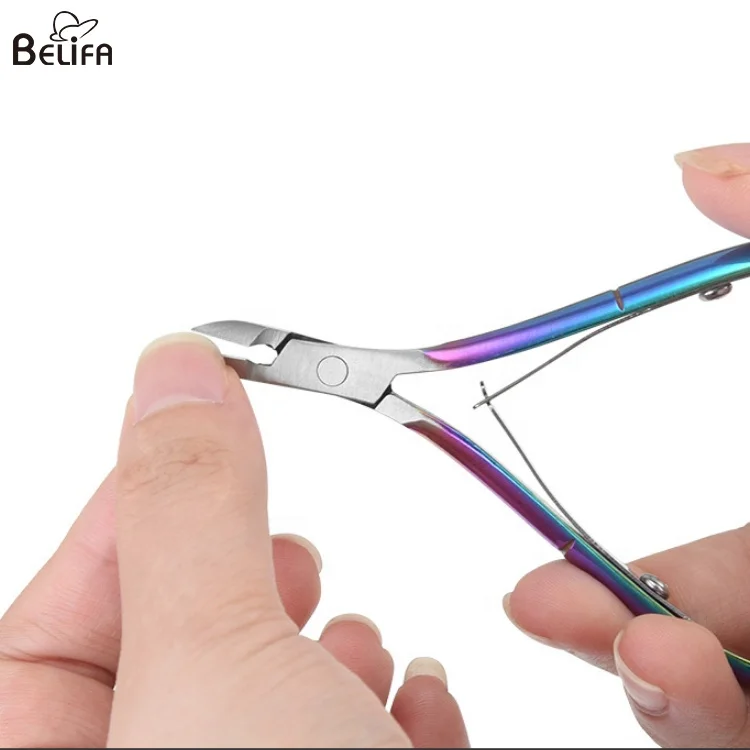 Professional manicure pedicure stainless steel rainbow nail clipper/nail art cuticle nipper/nail cuticle cutter