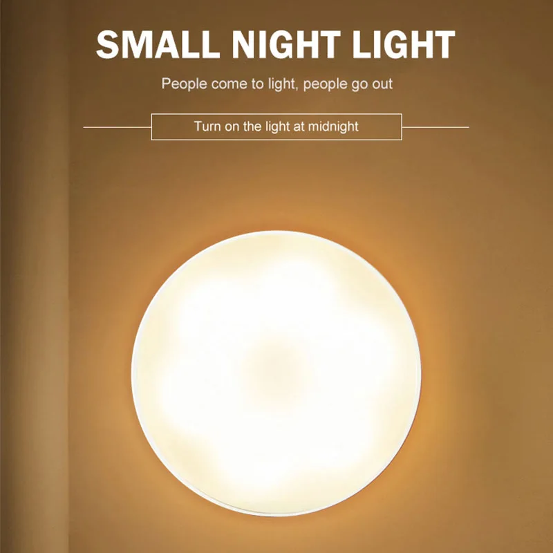 Cabinet Wardrobe Usb Charging Bedroom Led Human Body Induction Night Light Hallway Wake Up Light Smart Home Light
