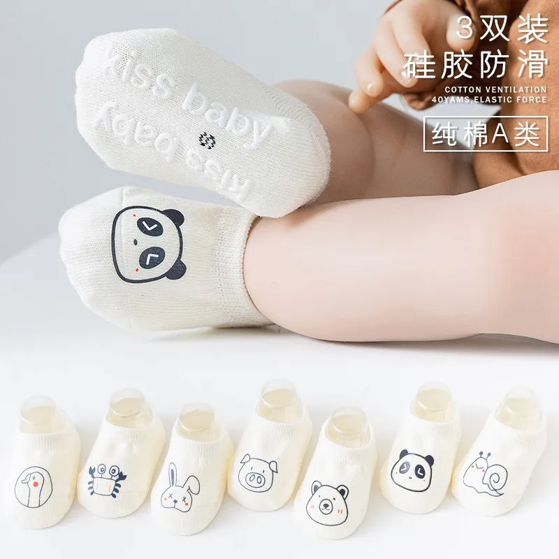 New Spring Summer Breathable Combed Cotton Baby Non-Slip Toddler  Floor Socks Short Anti Slip Baby Socks