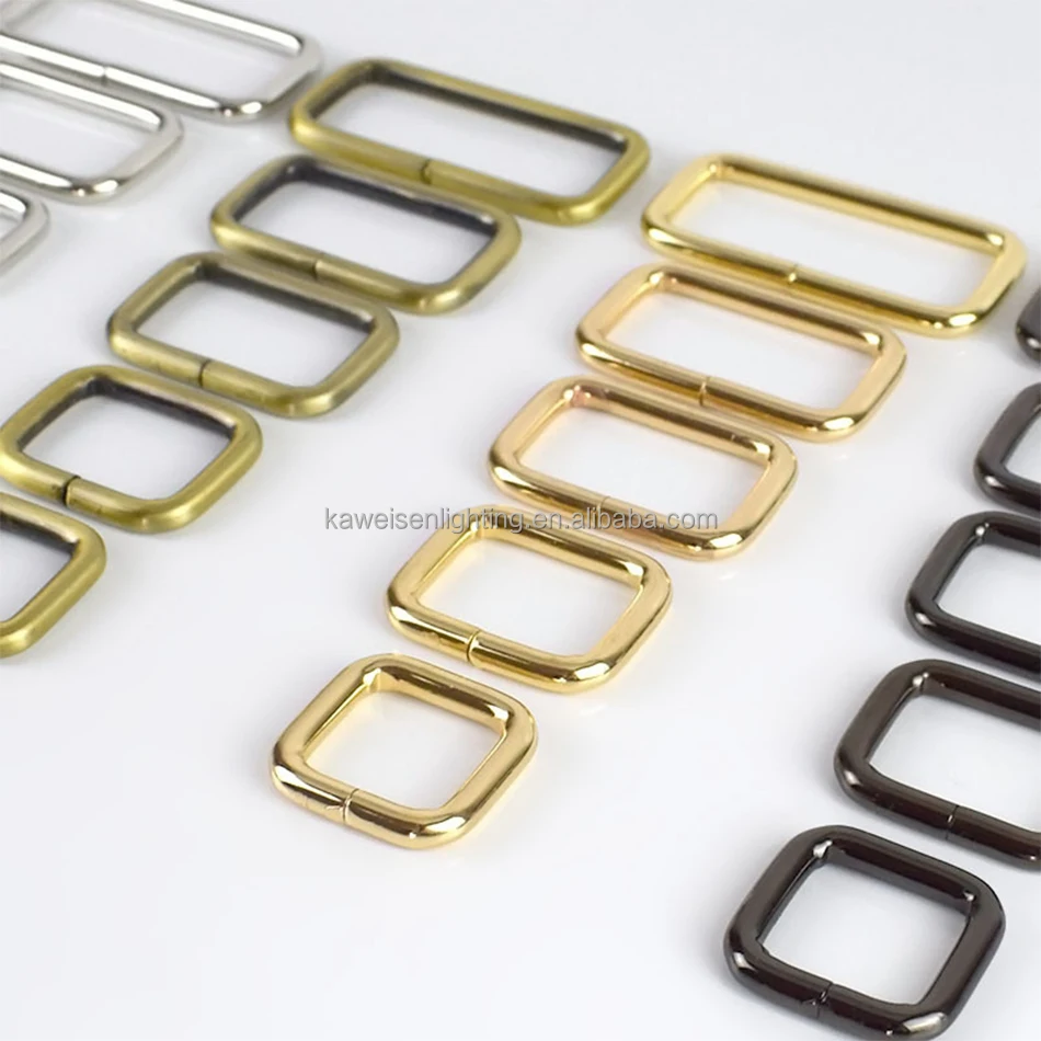 Square Ring Buckle For Webbing Garment Gold Hanging-plating 50mm Handbag Hardware Accessories Backpack Bag Strap Connector Clasp