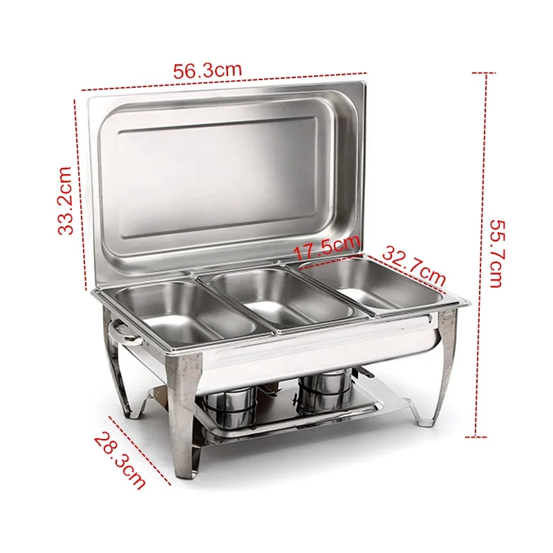 High Grade Chafing Dish Stainless Steel Chafer Complete Set Foldable Frame Water Trays Food Chafing Dish for Sale