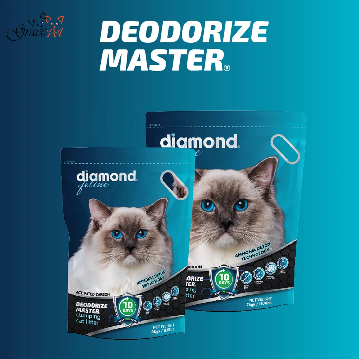 Deodorize master Cat Litter with carbon pet litter