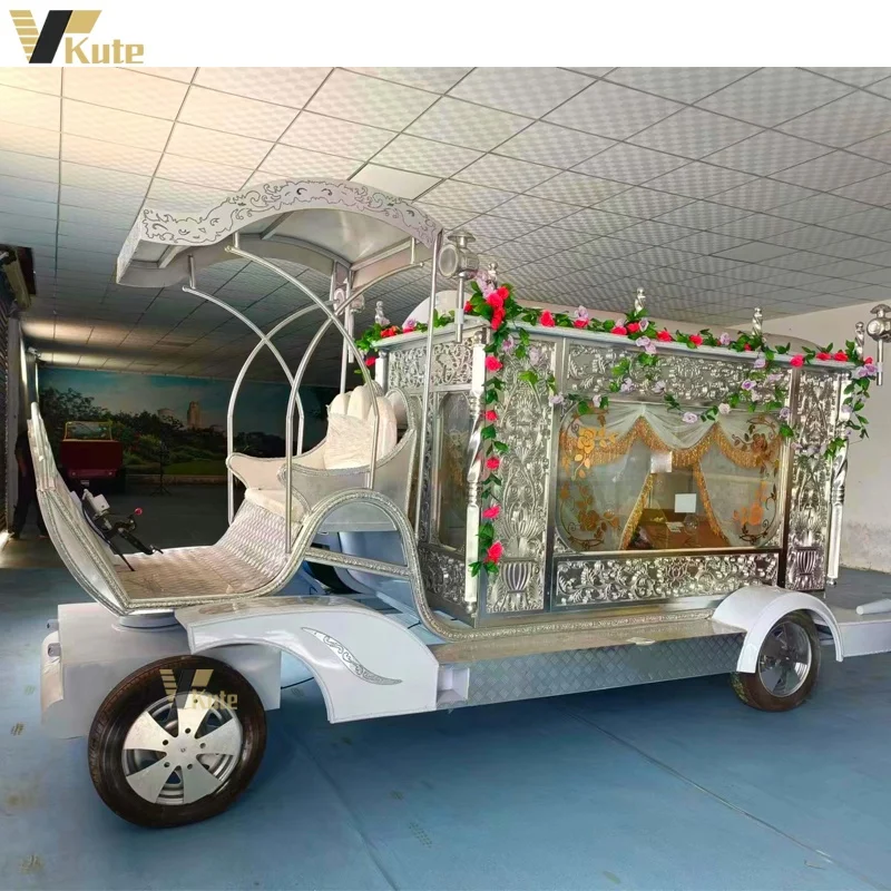 New Style Beautiful Special Funeral Trailer Coffin Hearse Wagon Luxury American Hearse Buggy for Exequies
