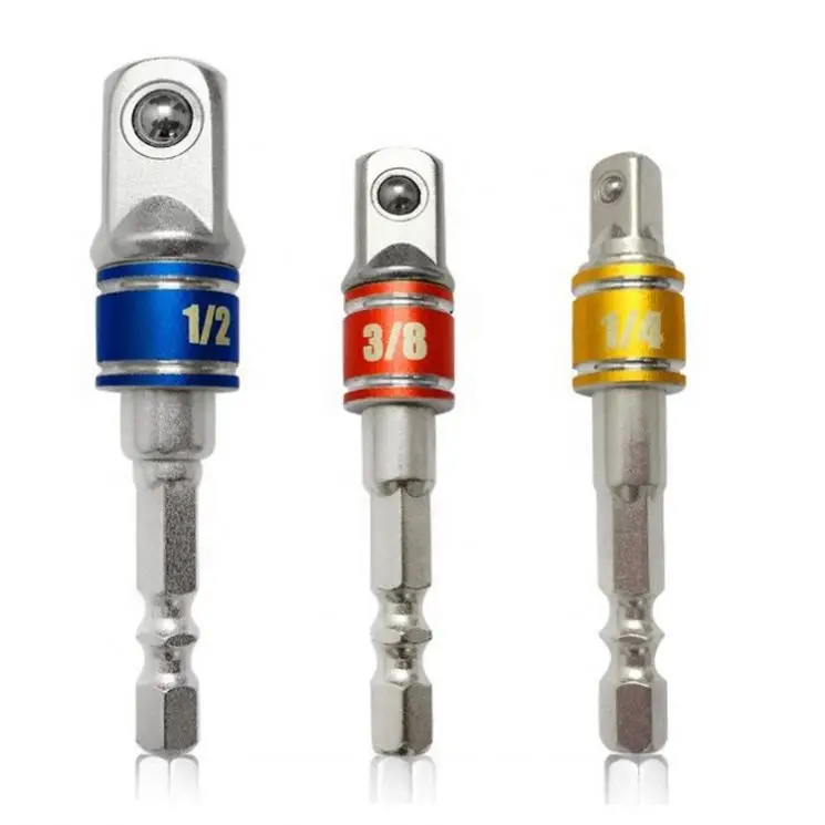 Hot Sell Socket Adapter Drill Extension Bit Set Cr-V Hex Shank 1/4. 3/8, 1/2 Inch Drive