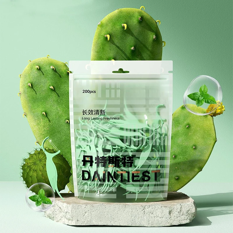 Custom pocket Dental Cleaning Dental Floss Picks Mint/Original Flavor With Toothpick