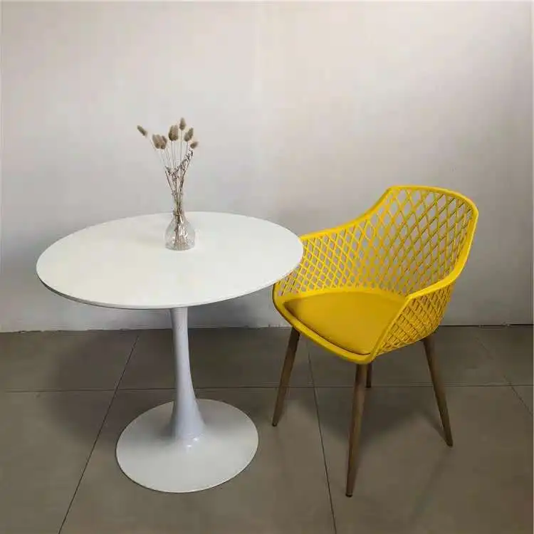 China  high quality wooden stackable plastic chair with armrest dining chair plastic cafe chair