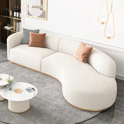 Italy style simple  modern furniture cashmere sweater fabric apartment living room sectional couch Curved sofa