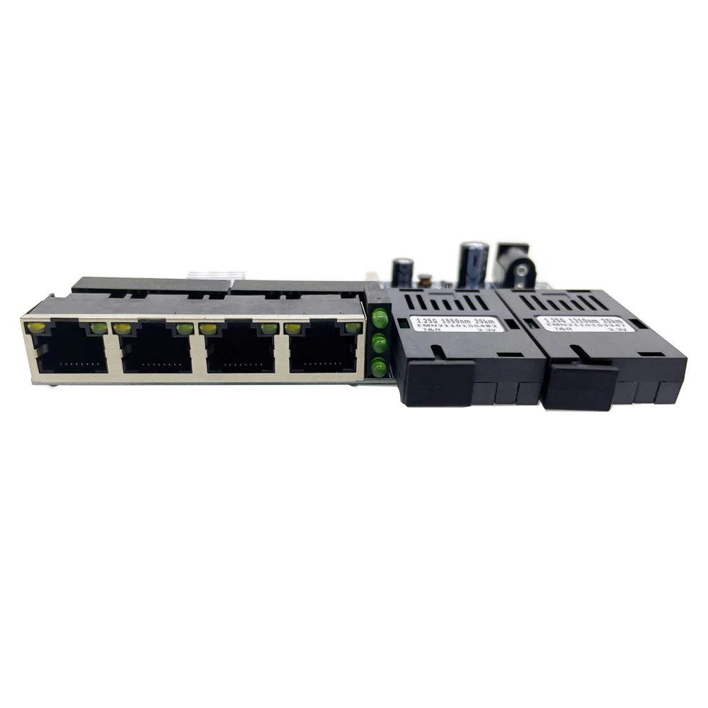 Плата PCBA 4UTP и 2SC 10/100/1000M гигабитный коммутатор Ethernet волоконно-оптический медиа-конвертер одномодовый 4RJ45 UTP и 2SC волокно