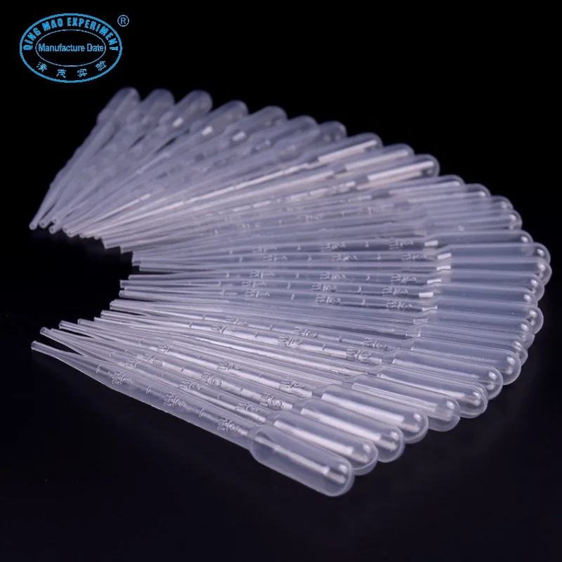 Laboratory Disposable Plastic Droppers 3ml Transfer Pasteur Pipette
