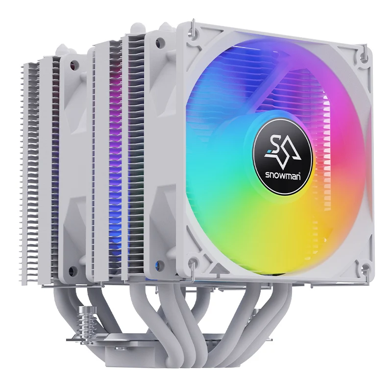SNOWMAN Newest Arrivals High Performance CPU Cooler RGB 90mm 6 Pipes LGA 2011 1366 1200 1700 115X AM5 AM4 CPU Cooling Fan OEM