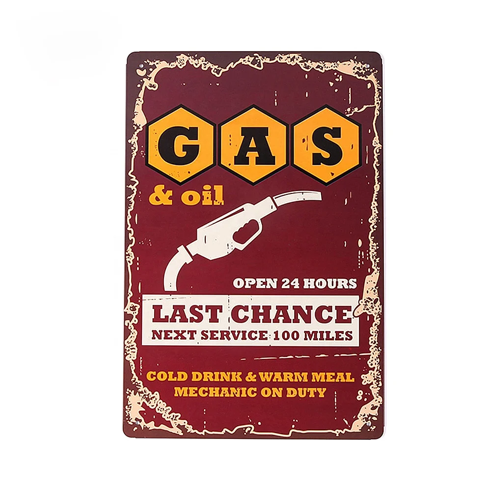 Decorative Wall Plaque Metal Tin Signs Garage Decor Plaque Man Cave Bar Pub Gas Station Decoration