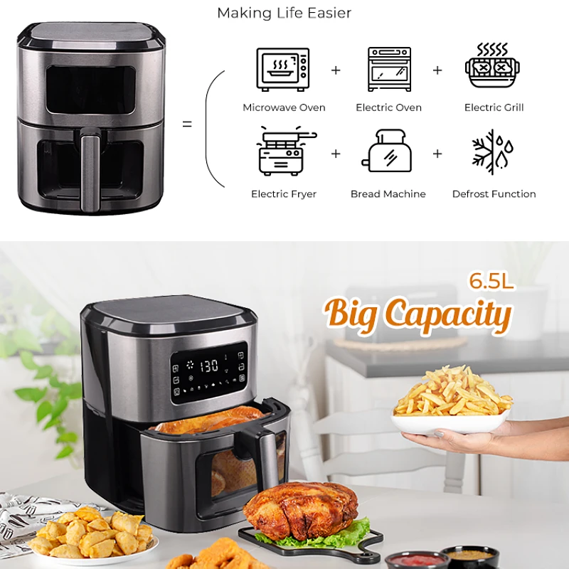Freidora De Aire Inteligente Fritadeira Eletrica Small Mini 220V Oil-Free Air Frier Digital 6L Smart Wifi Air Fryer