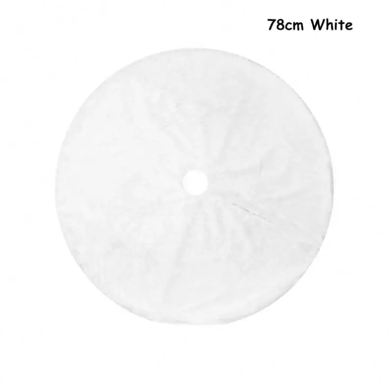 78/90/122cm White Rabbit Fleece Snowflake Christmas Tree Skirt Wool Tree Skirt Xmas Tree New Year Navidad Apron Home Decor 2022