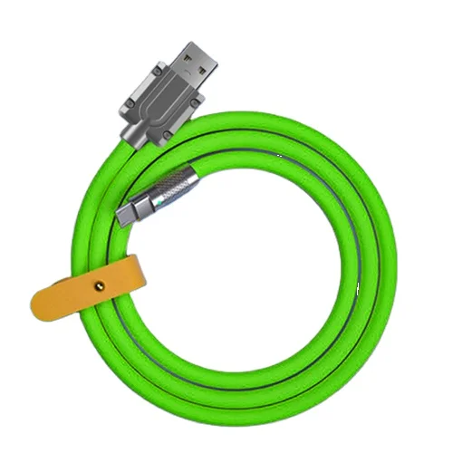 120W 6A Super Fast Charge Liquid Silicone Cable Type-C Charger Data Cable For Xiaomi Huawei Samsung Zinc USB Bold Data Line 1m