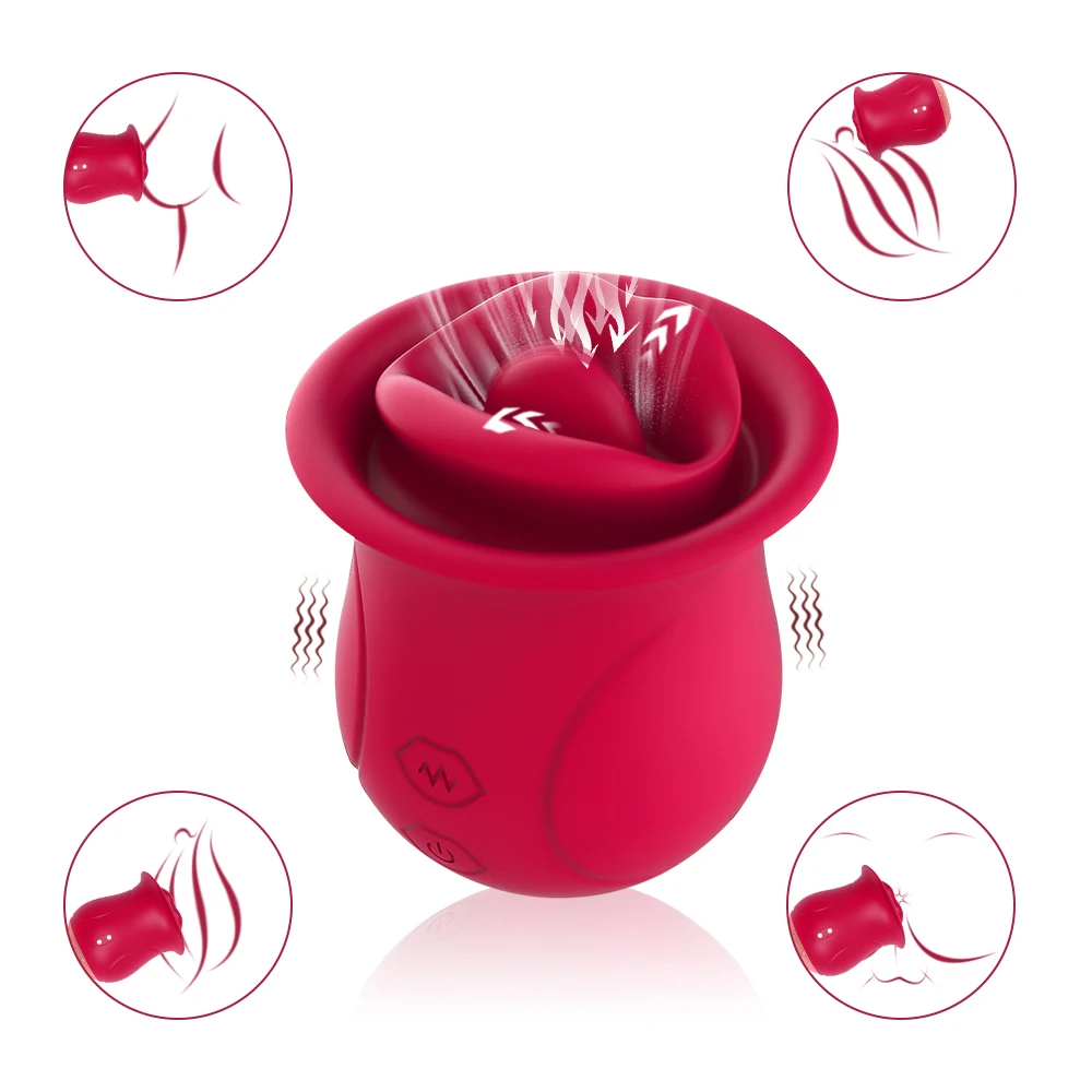 LOVE Newly waterproof Magic Lips Rose Biting Sucking Licking Ladies Rose Toy Stimulator Suction Purple Ladies Rose toy For Women