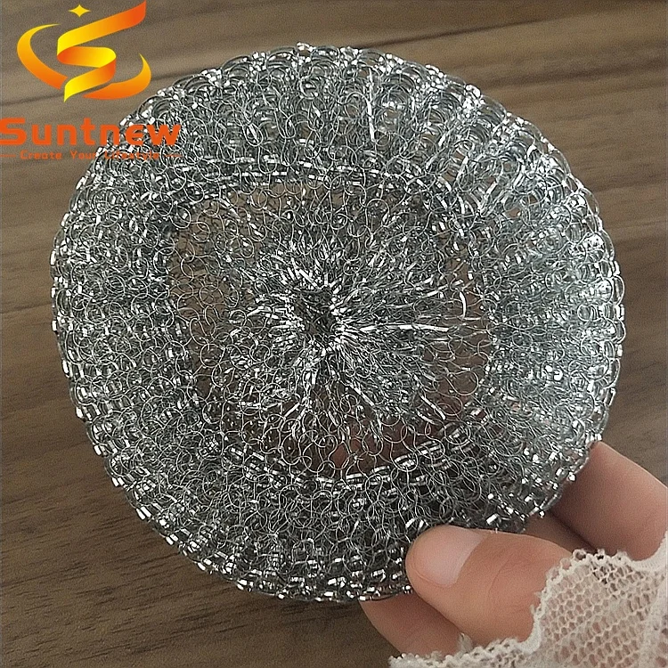 Different Grams Metal Wire Sponge Scourer Galvanized Mesh Scourer Mesh Scrubber Roll