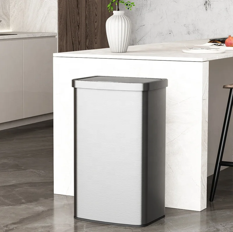 50L интеллигентая (ый) отходов уличные Смарт мусорное ведро из нержавеющей стали 410 мусора кухня мусор гигиеническая датчик бен