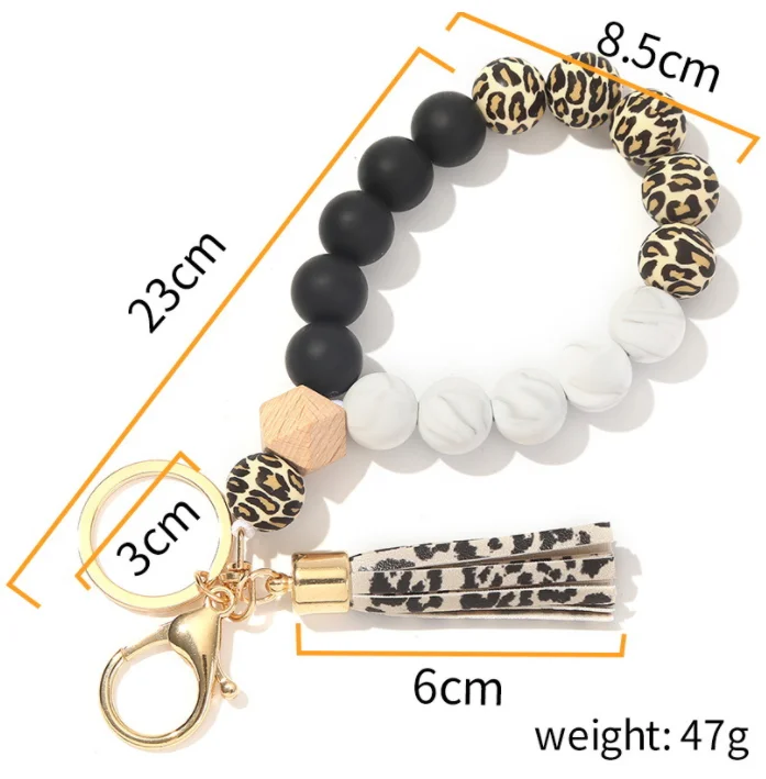 Silicone bead Keychain kawaii fashion tradey silicone multi color options cute keychain