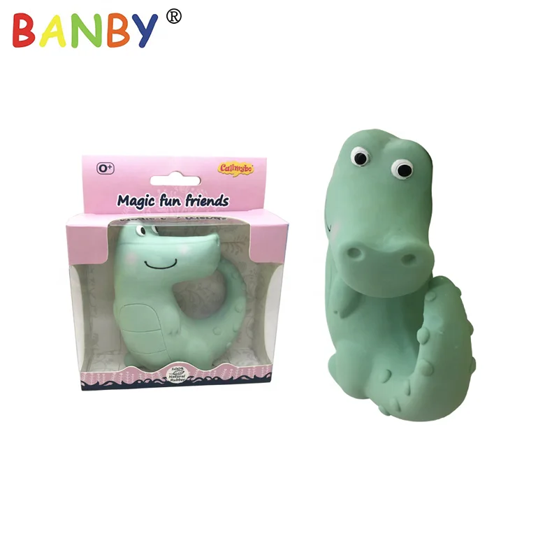 100% Biodegradable Natural Rubber Latex Crocodile Toy For Baby Teething
