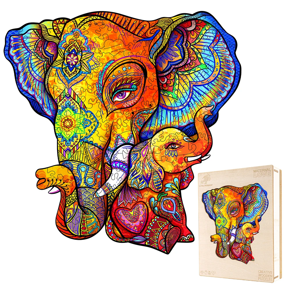 MATERNAL LOVE Customize Animal Shaped Wooden Puzzle Jigsaw Puzzles for dropshipping