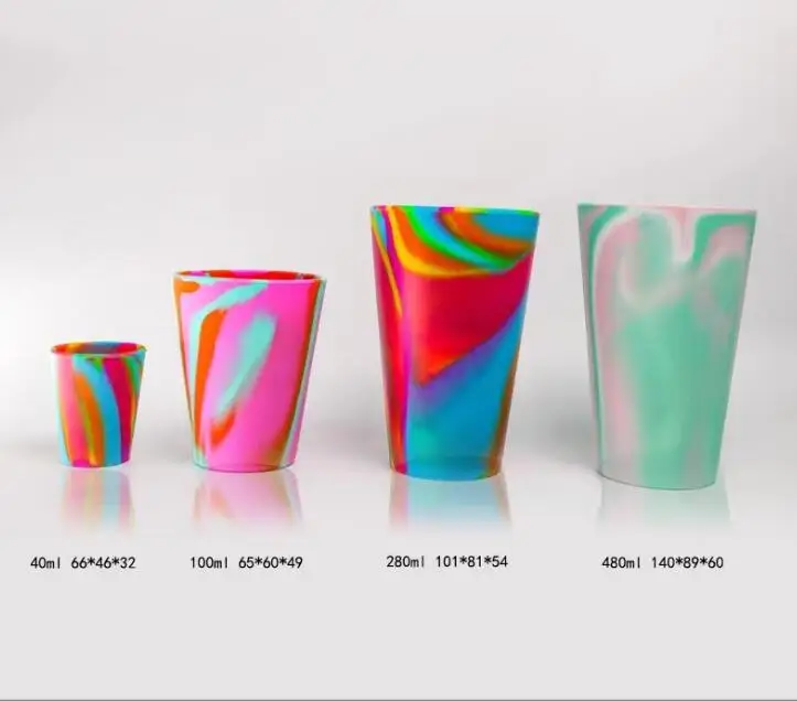 Eco-friendly Drinkware16Oz BPA Free Silicone Water Cup Unbreakable Reusable Coffee Cup Colorful Silicone Wine Beer Glass cups