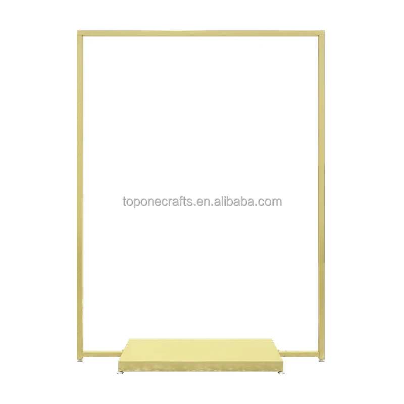 Modern Fashion Retail Gold Metal Garment Hanging Stand Boutique Floor Standing Clothes Display For Trade Show Display