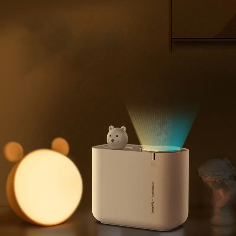 3L 3 Liter 3000 ML Air Humidifier LED Mini Mute Strong Double Cool Mist Diffuser Ultrasonic Humidifiers for Room Home