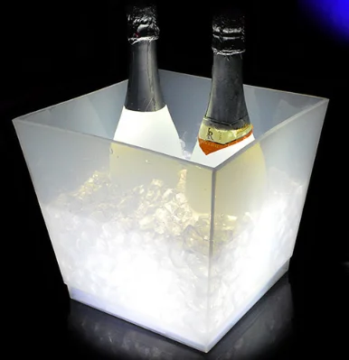 10L square shape pp LED illuminated ice bucket