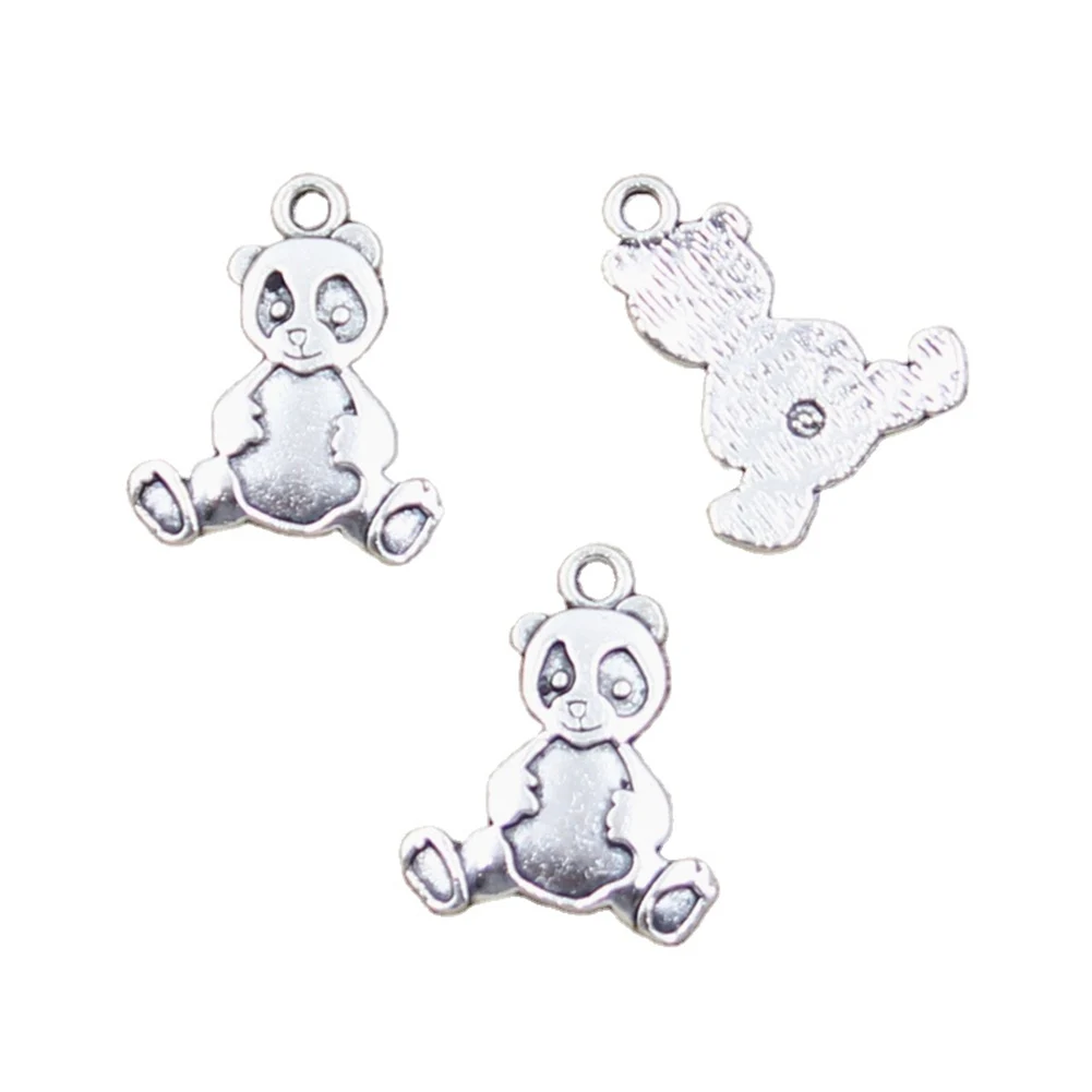 Charms panda bear 23x18mm Tibetan Silver Color Pendants Antique Jewelry Making DIY Handmade Craft