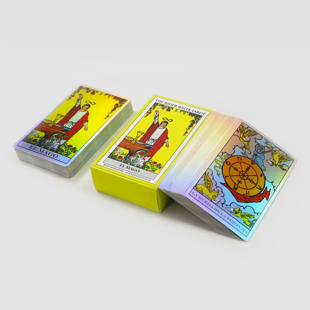 Laser Tarot Deck Beginner Custom Printing Silver Gilded English Quality Tarot Cards With Guidebook