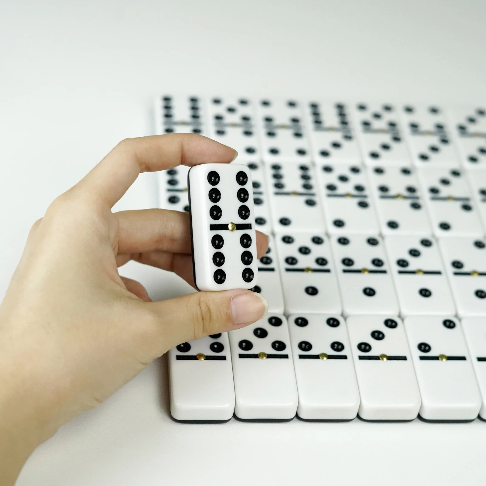 OEM Dominos Game Double 9 - Domino Set for Adults and Kids Ages 8 and up custom Tiles with clear Case and racks