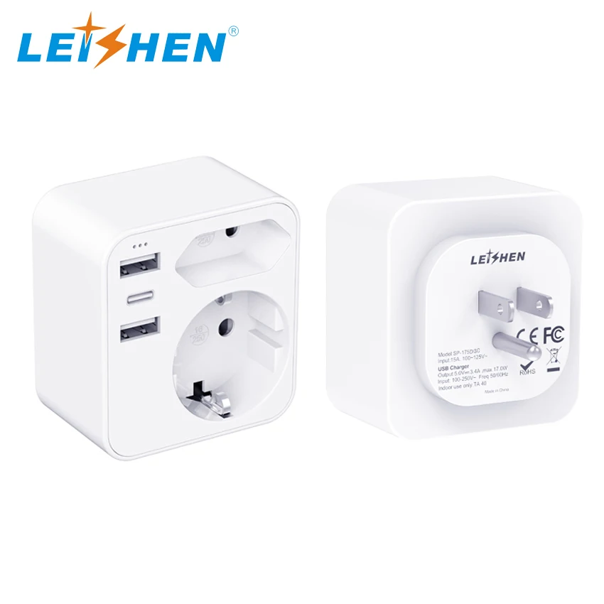 Дорожный адаптер с удлинителем USB, Электрический конвертер, портативный, удобный для переноски