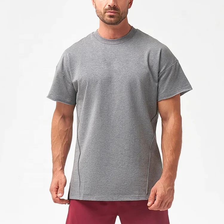 Wholesale Oversized Contrast Bodybuilding T Shirt With Heavyweight Cotton Plain Fashion Mens Designer T-Shirt