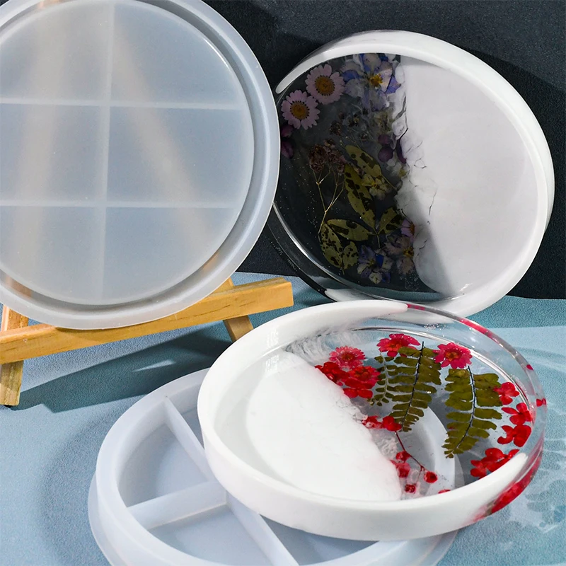 Big Round Tray Mold with Edges Large Storage Container Tray Plate Silicone Molds for Epoxy Resin DIY Resin Cement Art Craft